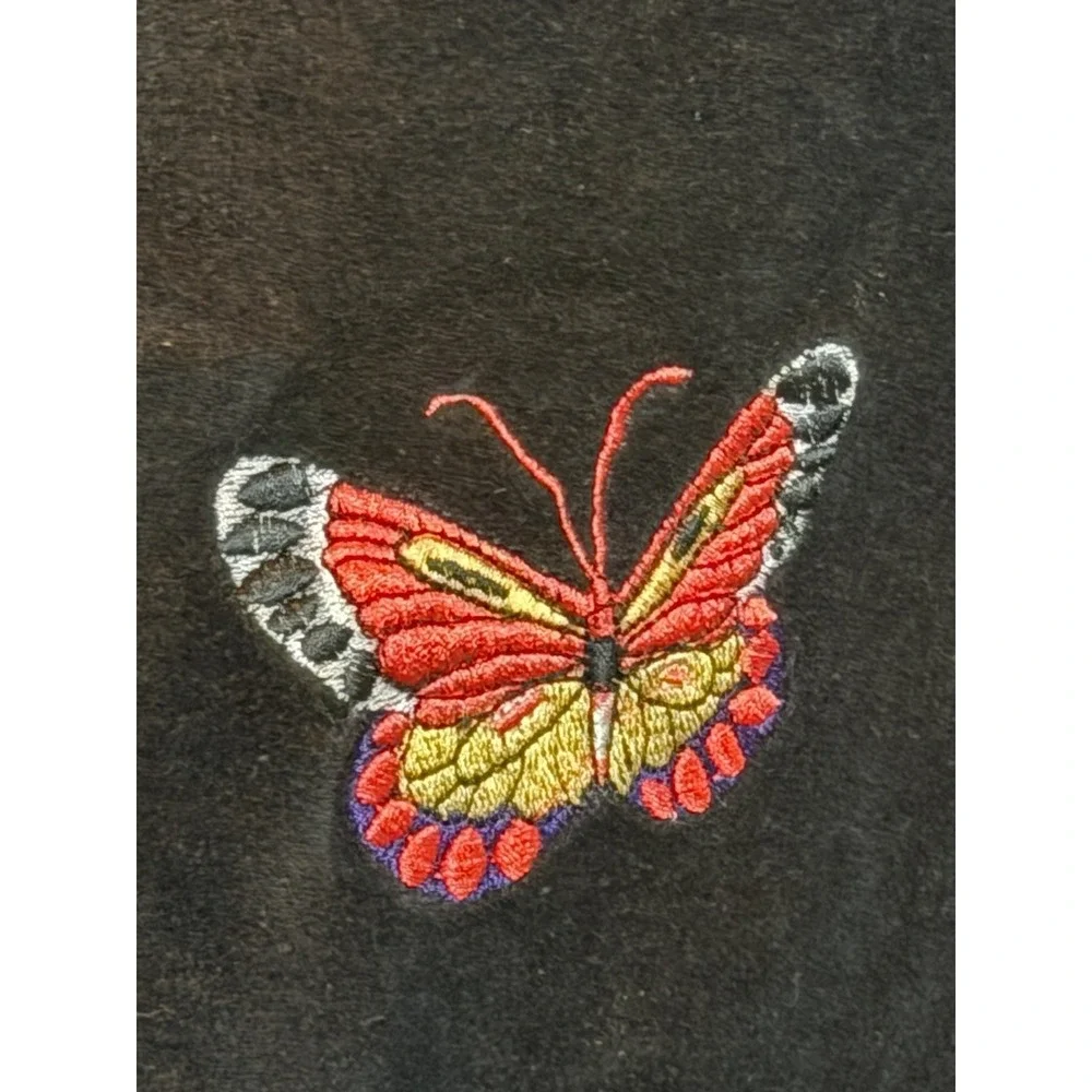 Vtg Neiman Marcus Butterfly Velour Crewneck Sweater 1x 134